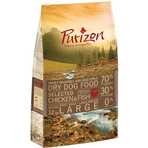 Purizon Large Adult pi&amp;scaron;čanec &amp;amp; riba - brez žit - 12 kg Slike