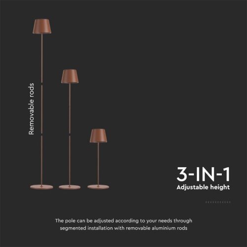  led prigu&amp;scaron;iva punjiva podna lampa 3u1 LED/4W/5V 4400 mah 3000K IP54 braon Slike