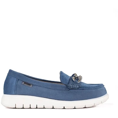GOODIN Suede blue loafers with chain Cijene