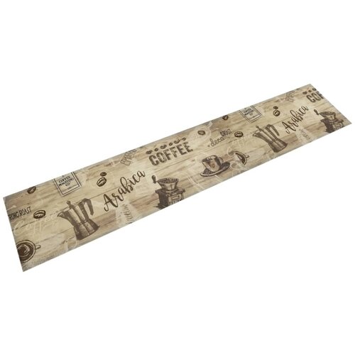 vidaXL Kuhinjski tepih perivi s natpisom smeđi 60 x 300 cm baršunasti Cijene