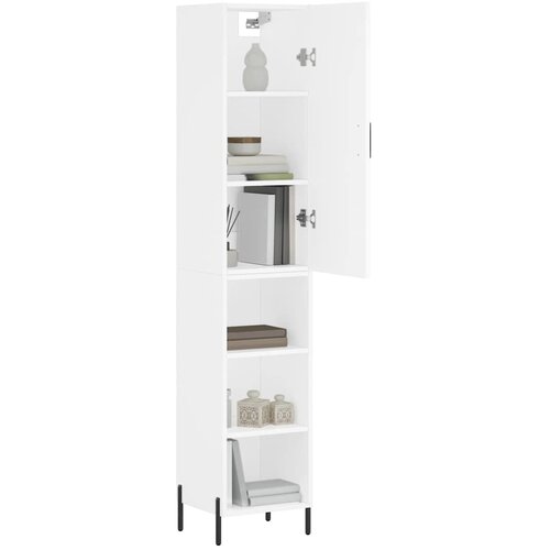  Visoka komoda bijeli 34,5x34x180 cm od konstruiranog drva Slike