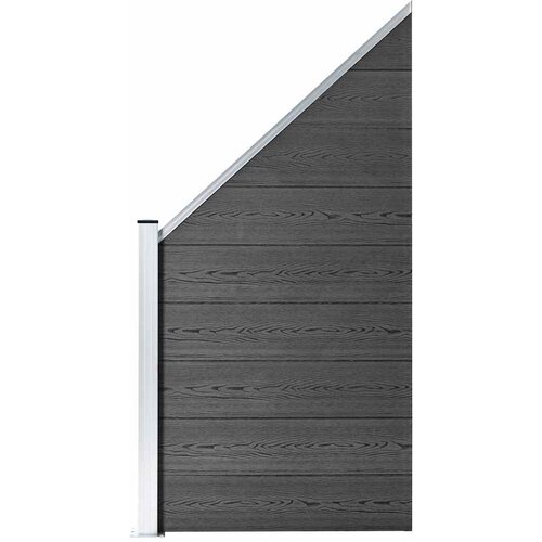 Set panela za ogradu WPC 965 x (105 - 186) cm crni Slike