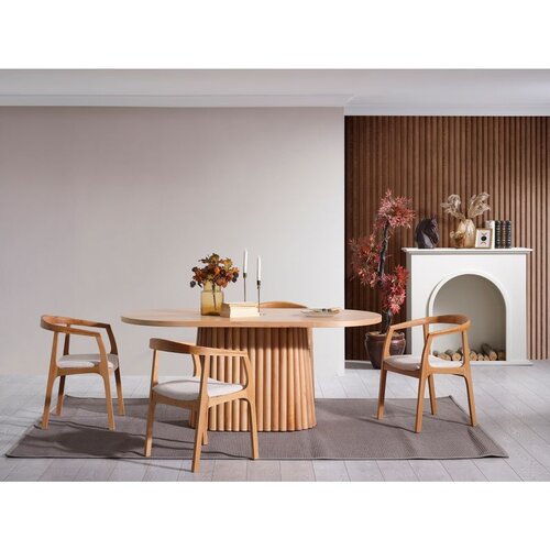 Hanah home atlantis - natural natural dining table & chairs set (4 pieces) Cene