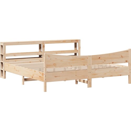 vidaXL Posteljni okvir z vzglavjem 200x200 cm trdna borovina, (21321682) Cene