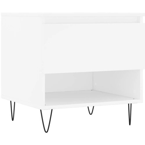 Maison Chic Klubska mizica - kavna mizica - Nizka mizica bela 50x46x50 cm inženirski les, (21754315) Cene