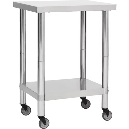 Kuhinjski radni stol s kotačima 60x45x85 cm nehrđajući čelik