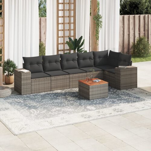 vidaXL 7-dijelni set vrtnih sofa sivi od poliratana Cijene