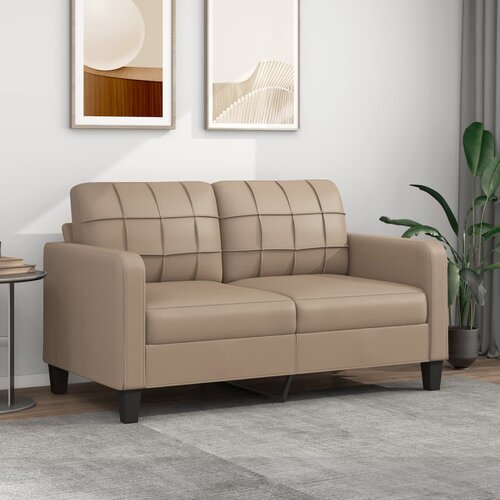 VidaXL Dvosed kapučino barve 140 cm umetno usnje Slike