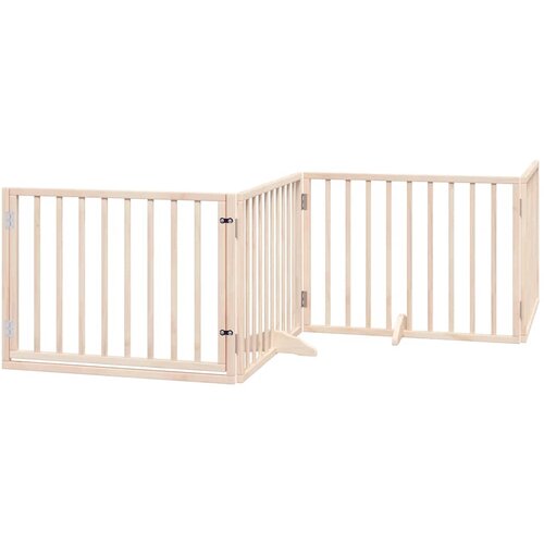  Vrata za pse s vrata&amp;scaron;cima 6 panela sklopiva 480 cm drvo topole Smeđa 80 x 60 x 2 cm Slike
