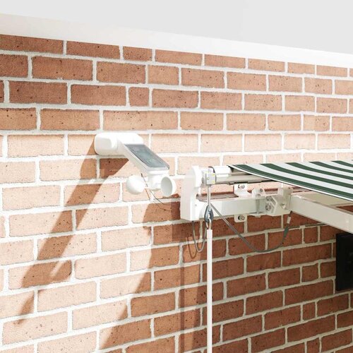  Skrovita tenda Zelena i bijela 450 &amp;times; 350 cm Poliester i metal Slike