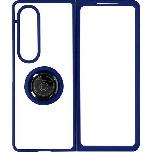 AVIZAR Ovitek Samsung Z Fold 4, odporen na udarce z držalom za prstan in trdim zadnjim delom z ucinkom dima - moder, (20639658) Cene