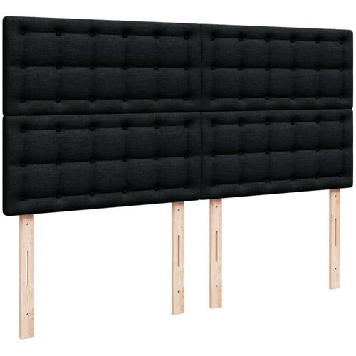 VidaXL Krevet s oprugama i madracem crni 200x200 cm od tkanine Slike