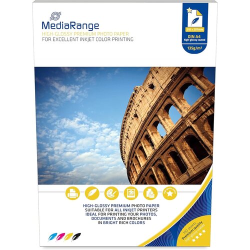 Papir foto high glossy ink jet a4 mediarange 160g 1/100 mrink105 MEDIARANGE Cene
