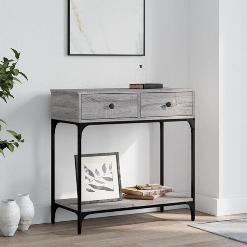  Konzolni stol siva boja hrasta 75x34,5x75 cm konstruirano drvo Cene
