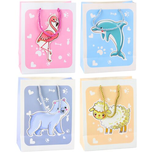 GIFT Bag 3D Animals Pastel 23x 18 x 10cm Slike