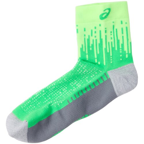 Asics Sportske čarape 'PERFORMANCE RUN' siva / limeta / svijetlozelena / tamno zelena Cene