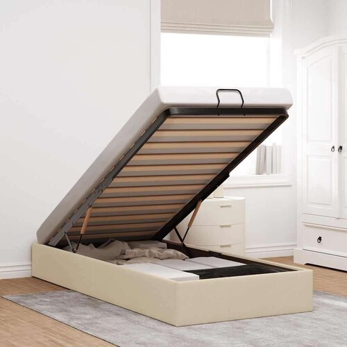 vidaXL otomanski okvir kreveta bez madraca krem 90x200 cm od tkanine Cene