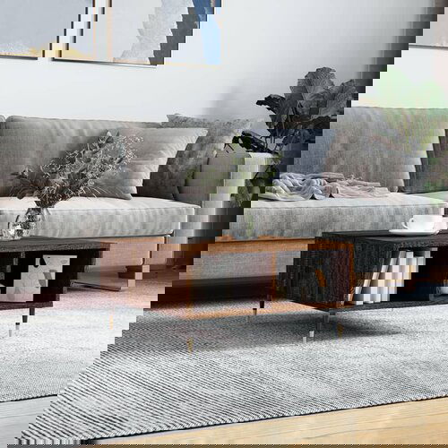 VidaXL Klubska mizica rjavi hrast 60x60x30 cm inženirski les Slike