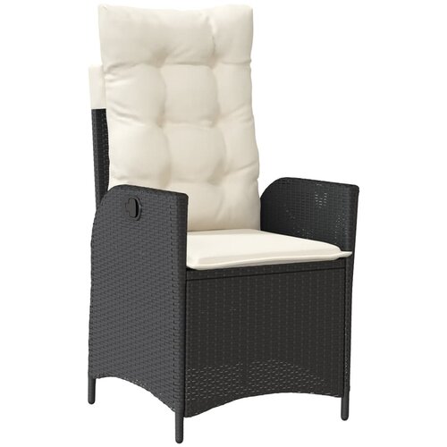  7-dijelni vrtni blagovaonski set s jastucima crni od poliratana Crna 150 cm table length Slike