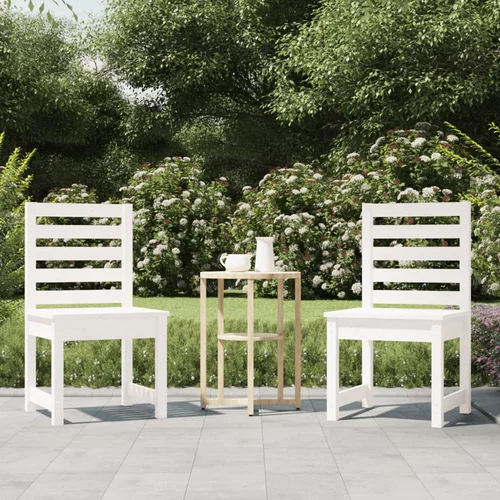 vidaXL Vrtne stolice 2 kom bijele 40 5 x 48 x 91 5 cm masivna borovina