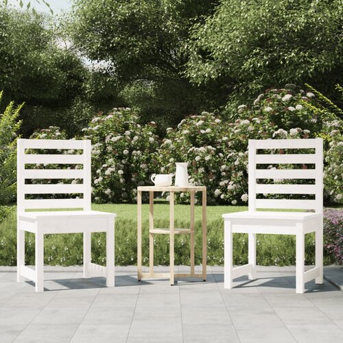 vidaXL Vrtni stol 2 kosa bele barve 40,5x48x91,5 cm trdna borovina Cene
