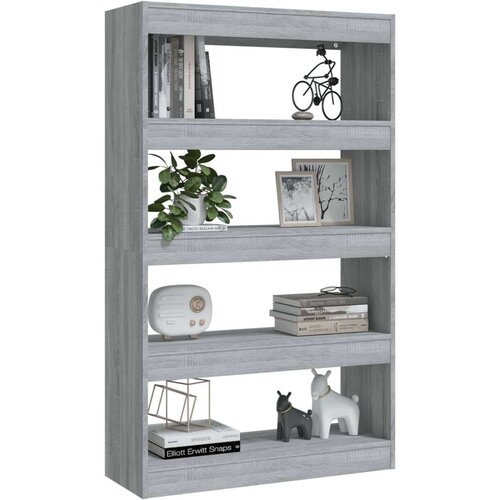 VidaXL knjižna omara/pregrada siva sonoma 80x30x135 cm Slike