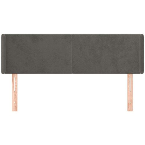 Vzglavje z u&amp;scaron;esi temno sivo 147x16x78/88 cm žamet, (20794539) Slike