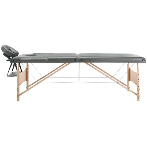 VidaXL Masažna miza z 2 conama lesen okvir antracit 186x68 cm Slike