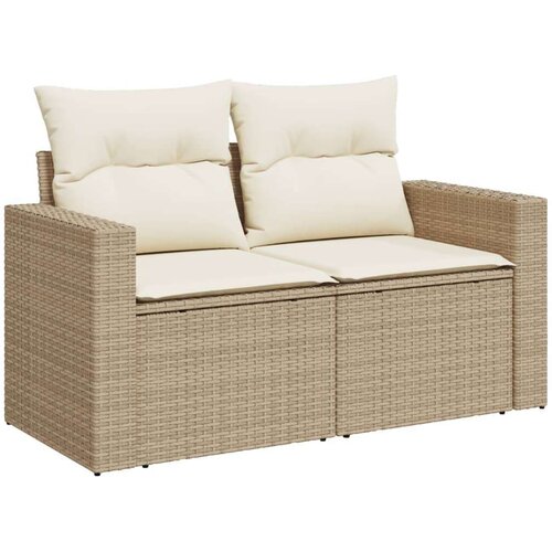 vidaXL 10-dijelni set vrtnih sofa s jastucima bež od poliratana Cijene