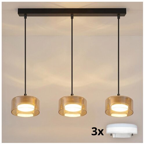Brilagi LED RGB prigu&amp;scaron;iva luster AURA LUX 3xGX53/14W/230V Wi-Fi Tuya crna/zlatna Slike