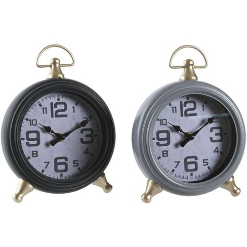 Galda pulkstenis DKD Home Decor Crna Siva zlatan tradicionalan (2 kom.) Cijene