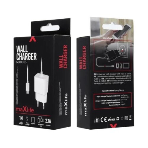Maxlife MXTC-03 punjac 2.1A + USB TipC kabl 1m Cijene