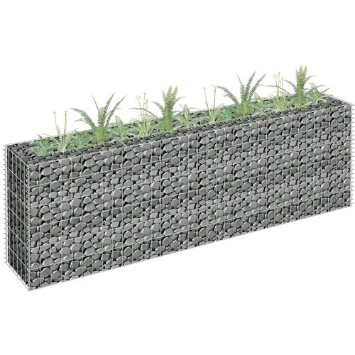 VidaXL Gabionska sadilica od pocinčanog čelika 180 x 30 x 60 cm Slike