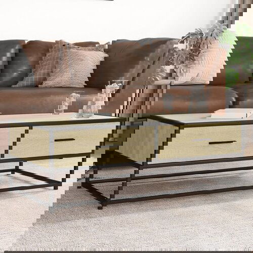 vidaXL Stolić za kavu boja hrasta sonome 100x50x35 cm od drva i metala Cijene