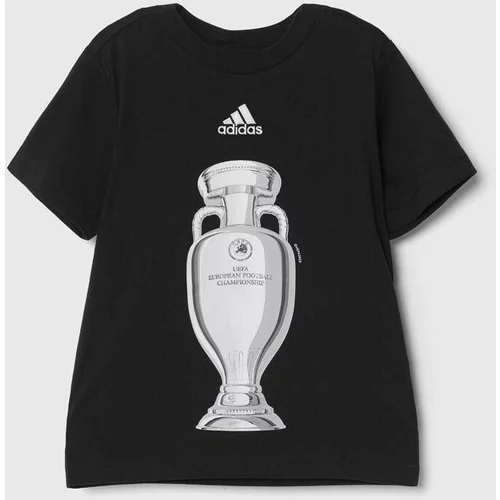 Adidas Otroška bombažna kratka majica črna barva