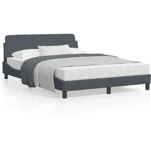 VidaXL Posteljni okvir z vzglavjem temno siv 120x200 cm žamet Slike