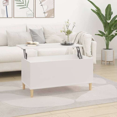  Klubska mizica bela 90x44,5x45 cm inženirski les, (20715408) Cene