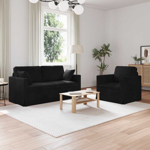  Set sofe 2 pcs Crna 158 x 78 x 80 cm Baršun Cene