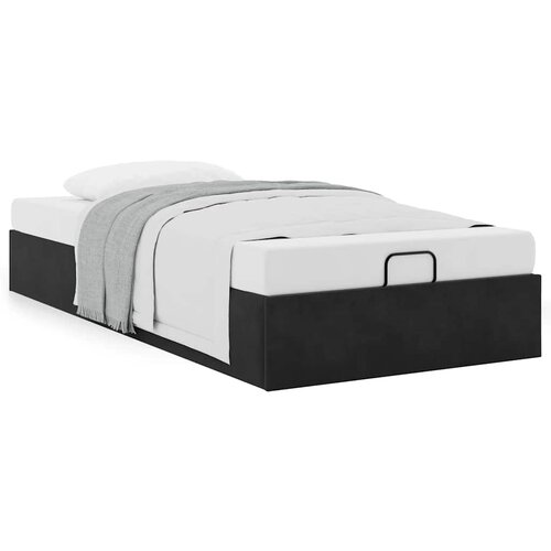 vidaXL Otomanski posteljni okvir brez vzmetnice črn 90x200 cm žamet Cene