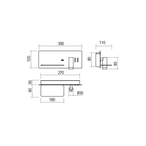  Redo 01-2985 - LED zidna spot svetiljka BROOK LED/8W/230V + LED/3W USB crna Slike