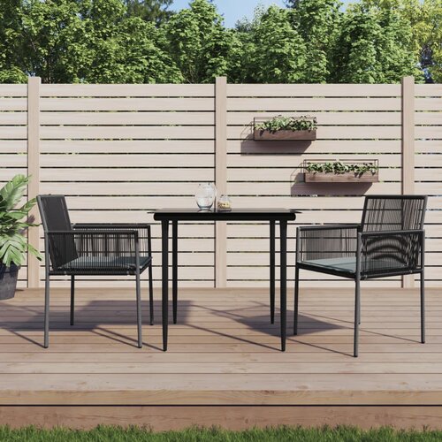 VidaXL Vrtne stolice s jastucima 2 kom crne 54x60 5x83 5 cm poliratan Slike