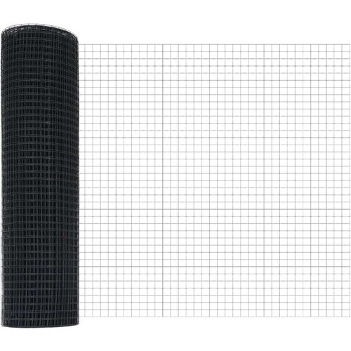 VidaXL zavarena žičana ograda s 13 stupova Siva 0.5x50 m Čelik Slike