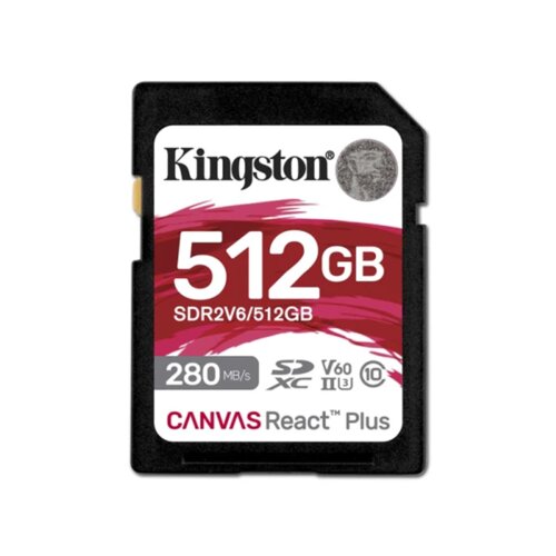 Kingston SD Card 512GB SDR2V6/512GB class 10 HD/2K/4K 280Mbs/150MBs Cene