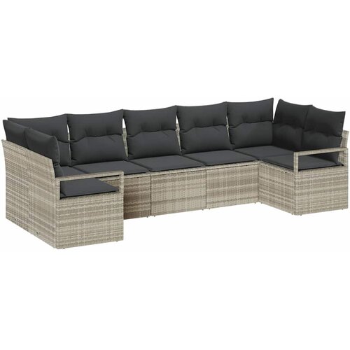  Set sofe 7 kom. Svjetlosiva poliratan 289 x 122 x 85 cm Slike