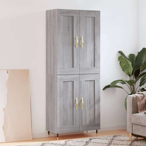 vidaXL Visoka komoda siva sonoma 69,5x34x180 cm inženirski les Cene
