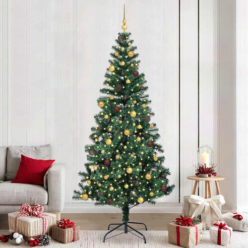  Umjetno predsvijetljeno božićno drvce Zelena 240 cm PVC i metal Cene