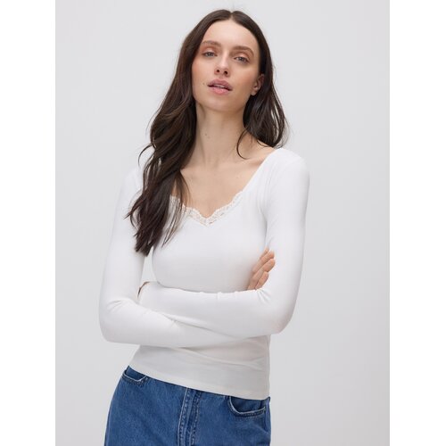 Reserved Bluza s čipkom - bijela Cene