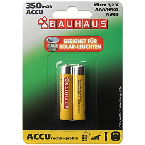 BAUHAUS Polnilne baterije (Micro AAA, NiMH, 350 mAh, 1,2 V, 2 kosa)