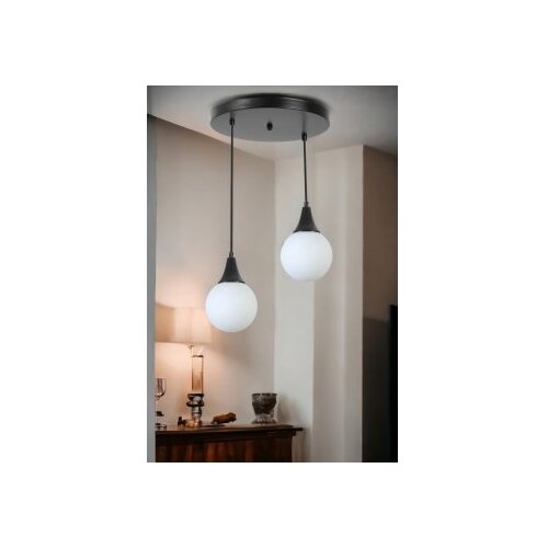 Opviq afra 2 li tepsili siyah beyaz Camlı Sarkıt blackwhite chandelier Cene