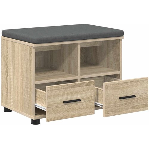  Klupa za hodnik s jastukom Sonoma hrast 60 x 38 x 46 cm Slike